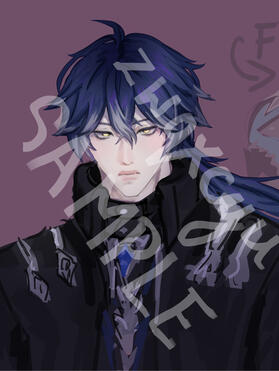 Sketch + face hair render