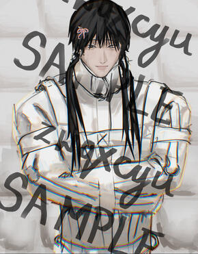 sketch + bg + face hair render