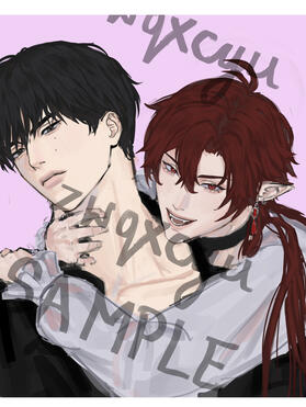 sketch + face hair render + character