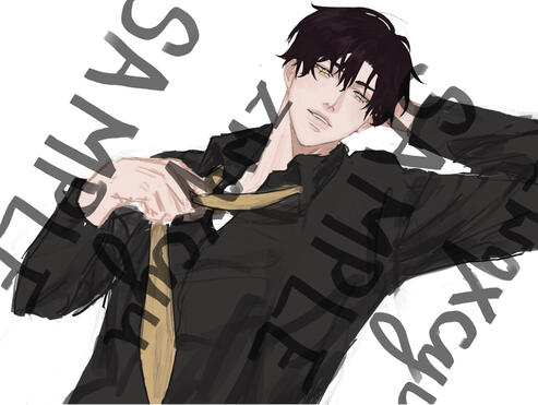 sketch + face hair render